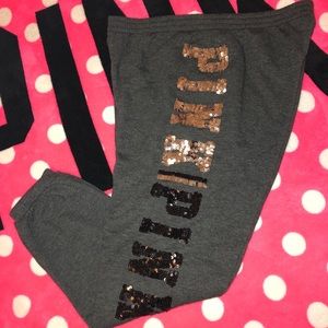 Victoria’s Secret Pink Bling campus sweat pants L